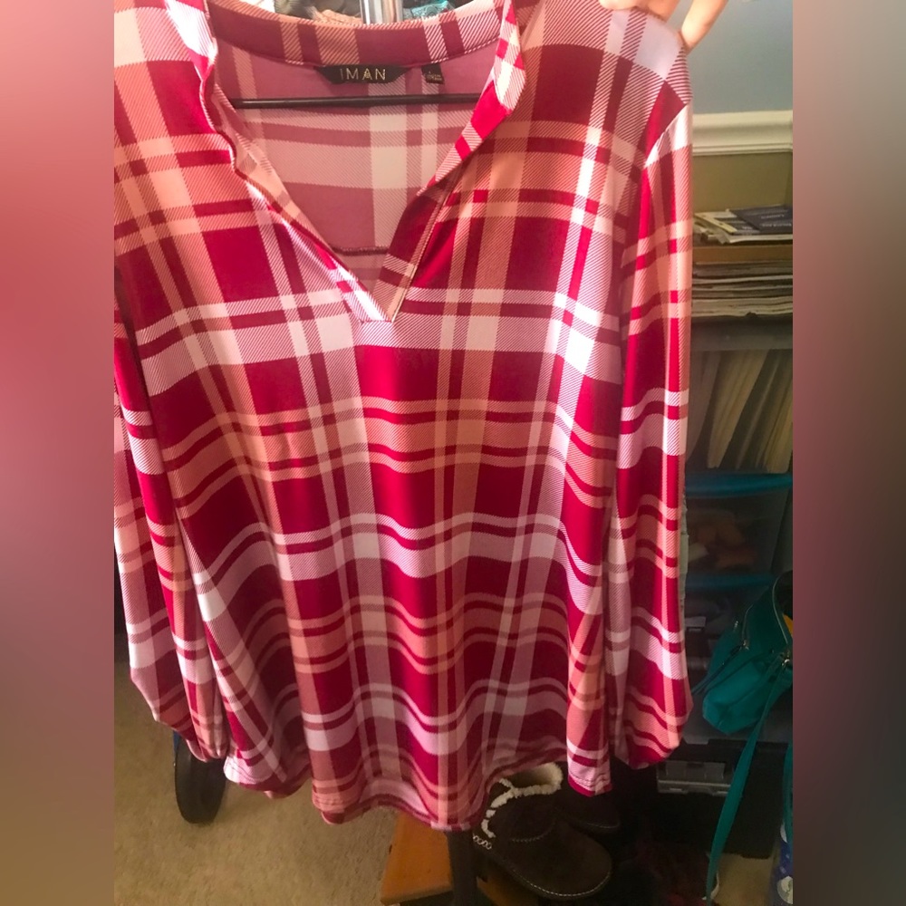 Red Plaid Blouse